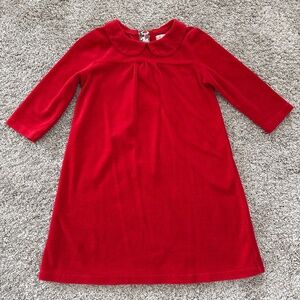 Red velvet 3/4 sleeve dress